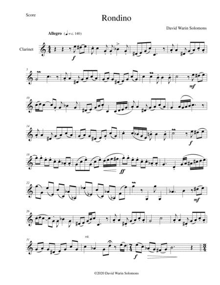 Rondino For Solo Clarinet Sheet Music