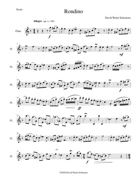 Free Sheet Music Rondino For Solo Flute