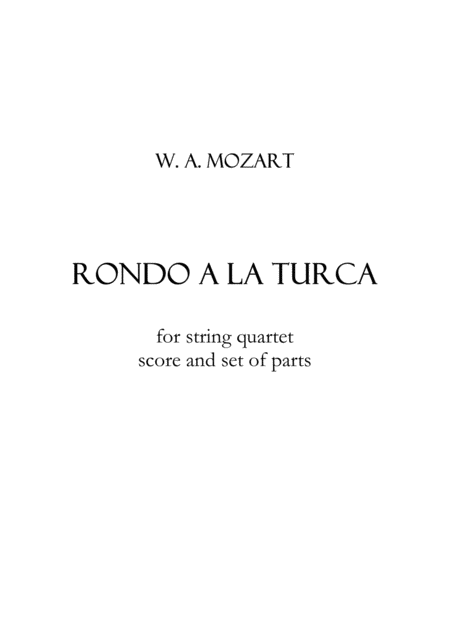 Rondo A La Turca Sheet Music