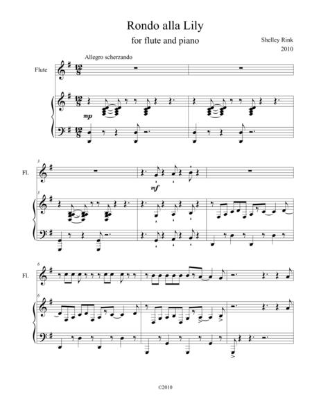 Free Sheet Music Rondo Alla Lily For Flute And Piano Duet