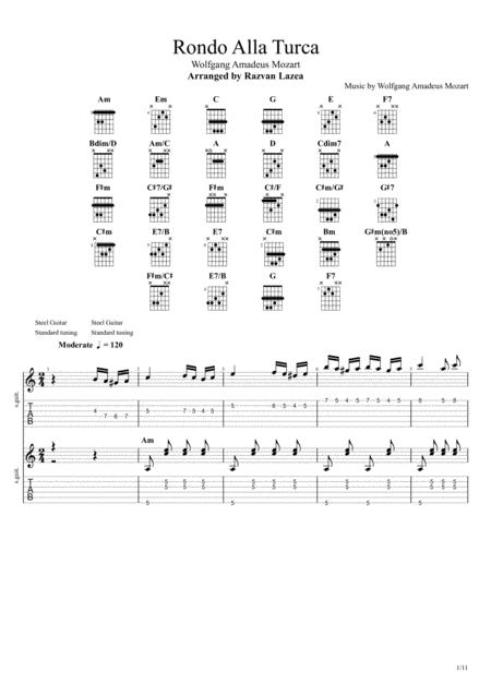 Rondo Alla Turca Guitar Sheet Music