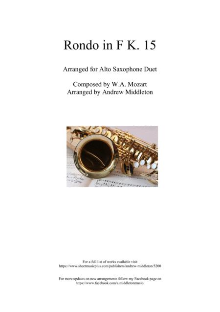 Free Sheet Music Rondo Arranged For Alto Saxophone Duet