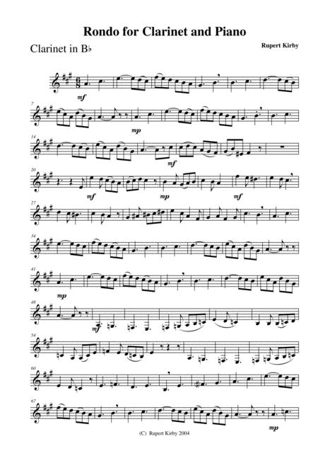 Rondo For Clarinet Sheet Music