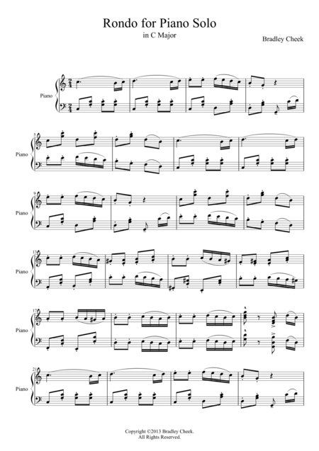 Free Sheet Music Rondo For Piano Solo In C Major