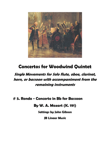 Rondo From Concerto In Bb For Bassoon With Woodwind Quintet Sheet Music