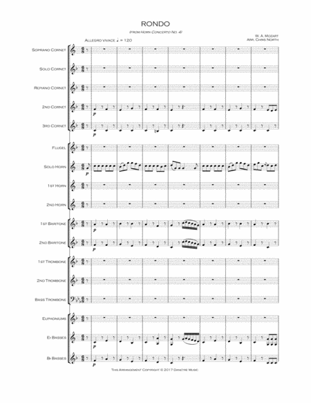 Rondo From Mozarts 4th Horn Concerto Brass Band Sheet Music