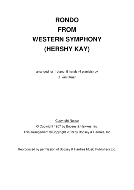 Rondo From Western Symphony Hershy Kay One Piano Eight Hands Sheet Music
