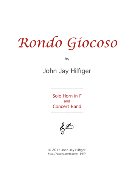 Free Sheet Music Rondo Giocoso For Horn And Band