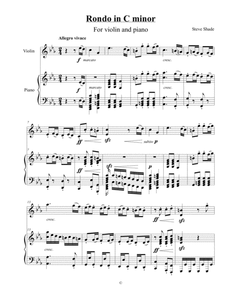 Rondo In C Minor For Violin And Piano Sheet Music