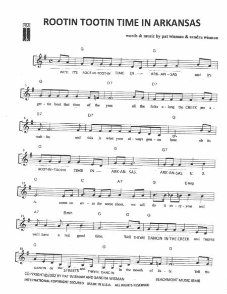 Rootin Tootin Time In Arkansas Sheet Music