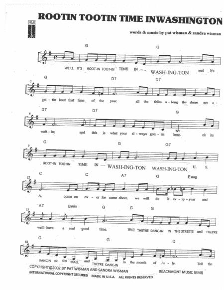 Rootin Tootin Time In Washington Sheet Music