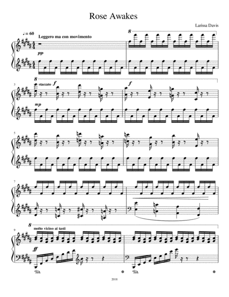 Free Sheet Music Rose Awakes