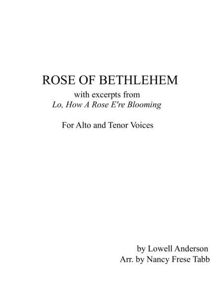 Free Sheet Music Rose Of Bethlehem Alto Tenor