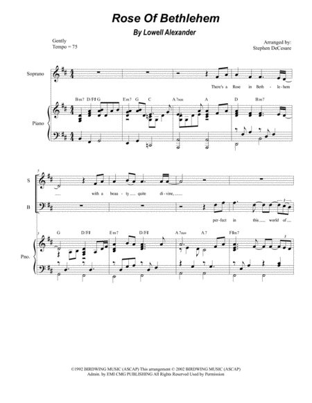 Rose Of Bethlehem For Sab Sheet Music