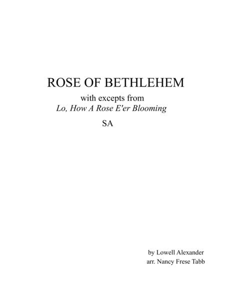 Free Sheet Music Rose Of Bethlehem Sa