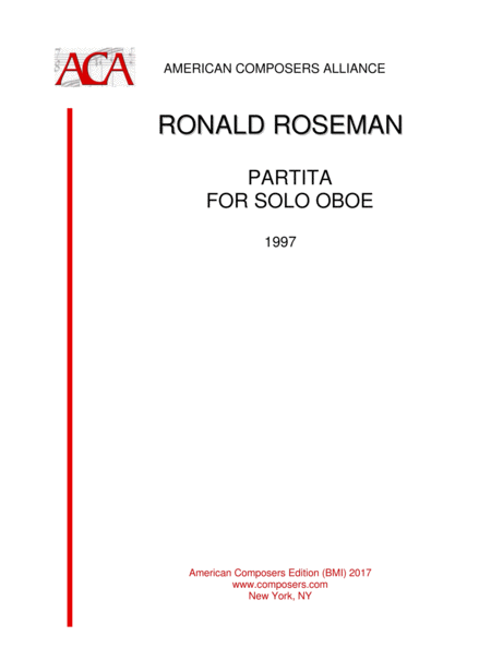 Free Sheet Music Roseman Partita For Solo Oboe