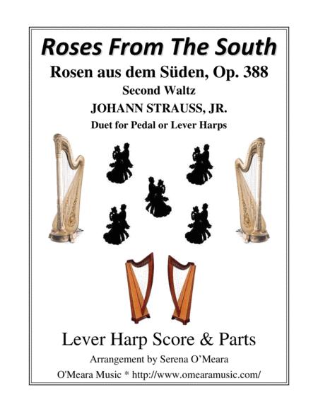 Free Sheet Music Roses From The South Op 388 Second Waltz For Lever Harp