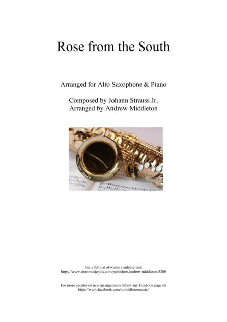 Free Sheet Music Roses Of The South Arranged For Alto Saxophone Piano
