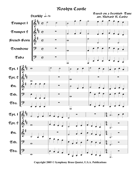 Roslyn Castle From Legends Tales Of The Renaissance Sheet Music