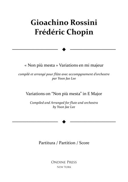Free Sheet Music Rossini Chopin Arr Lee Variations On Non Piu Mesta For Flute And Orchestra Full Score