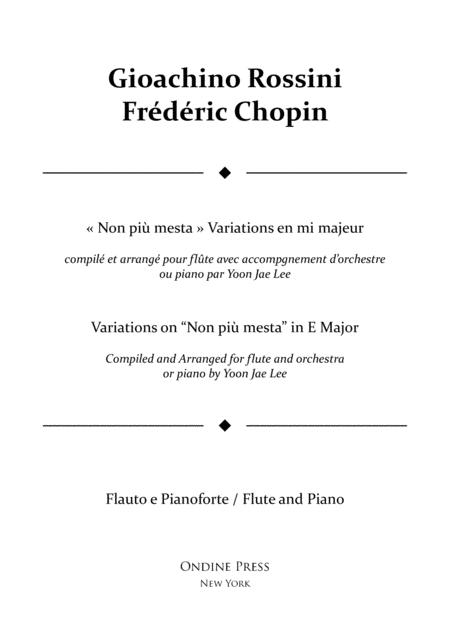 Free Sheet Music Rossini Chopin Arr Lee Variations On Non Piu Mesta For Flute And Piano
