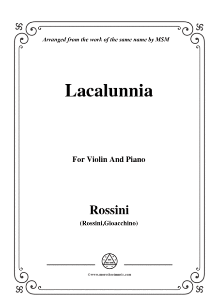 Free Sheet Music Rossini La Calunnia For Violin And Piano