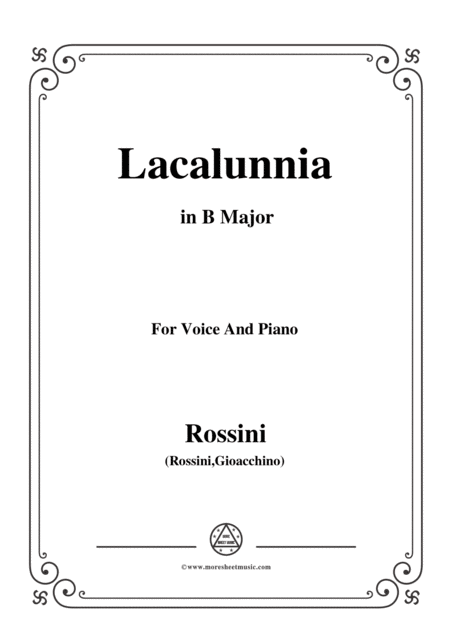 Free Sheet Music Rossini La Calunnia In B Major For Voice And Piano