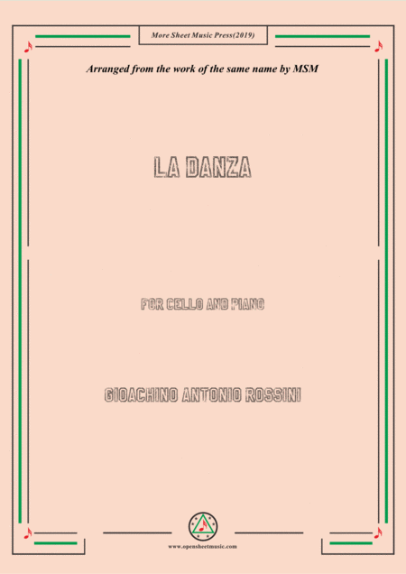 Free Sheet Music Rossini La Danza For Cello And Piano