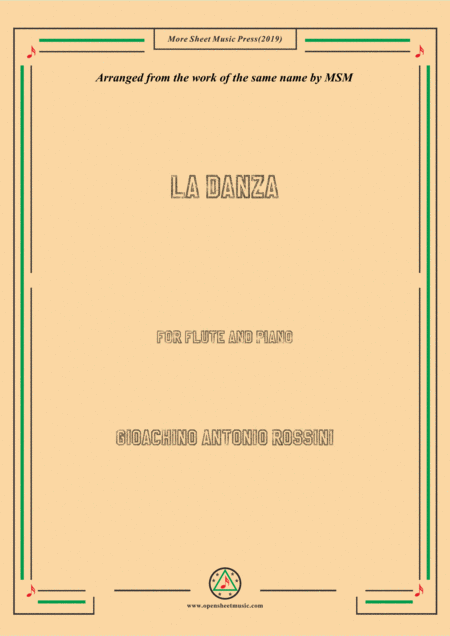 Rossini La Danza For Flute And Piano Sheet Music