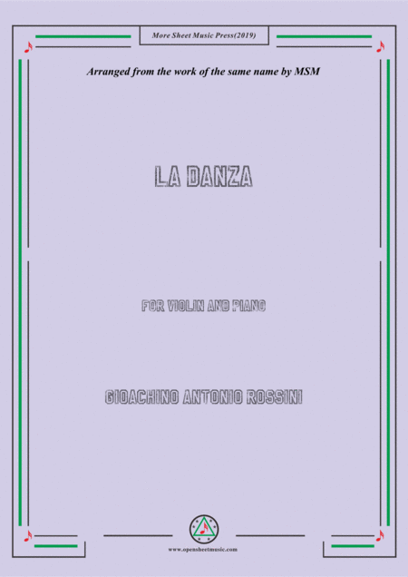 Free Sheet Music Rossini La Danza For Violin And Piano