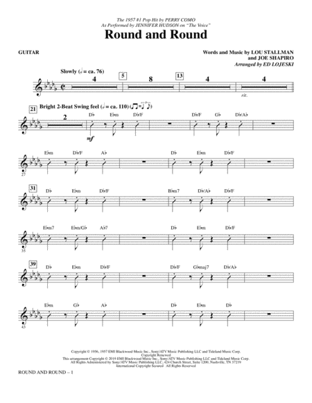 Round And Round From The Voice Arr Ed Lojeski Guitar Sheet Music