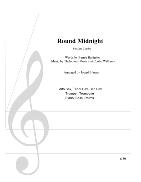 Round Midnight Large Jazz Combo Sheet Music