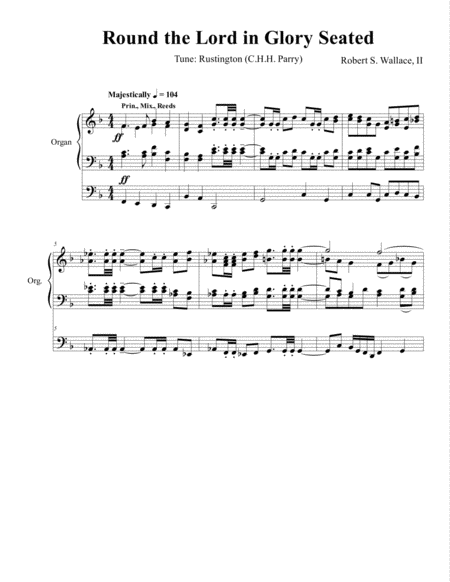 Free Sheet Music Round The Lord In Glory Seated