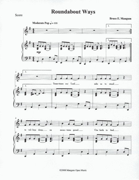 Free Sheet Music Roundabout Ways