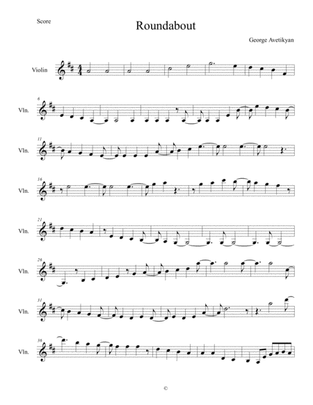 Roundabout Sheet Music