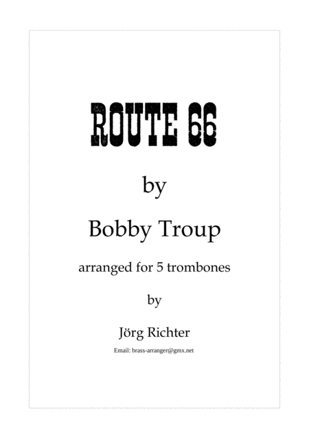 Free Sheet Music Route 66 For Trombone Quintet