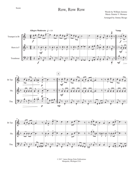 Row Row Row Sheet Music