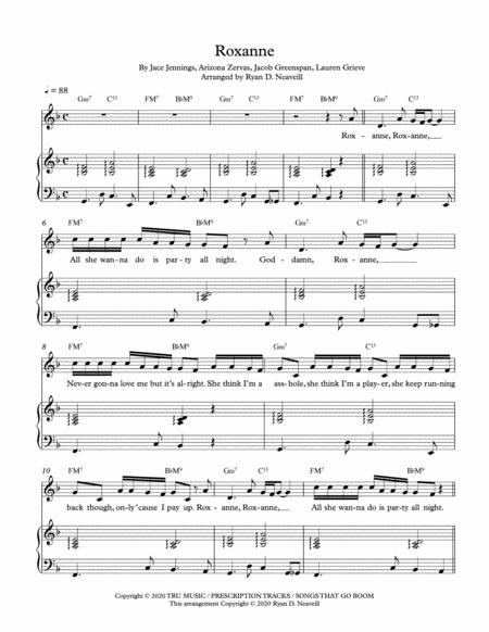 Roxanne Lead Sheet In Lower Key Of F Major Sheet Music