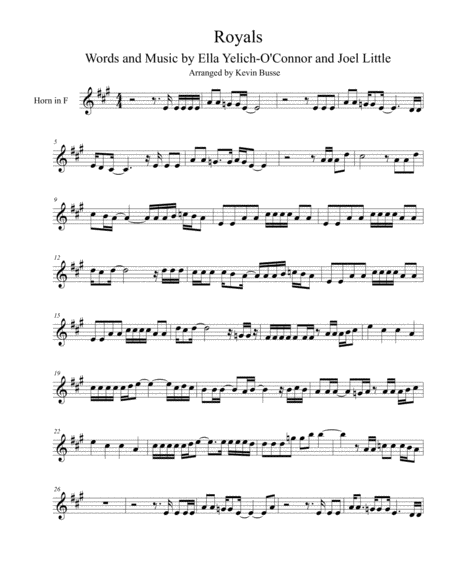 Royals Horn In F Sheet Music