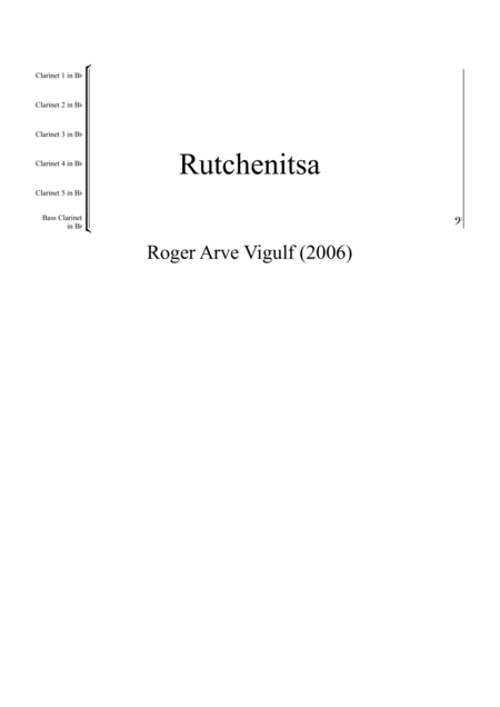 Free Sheet Music Ruchenitsa