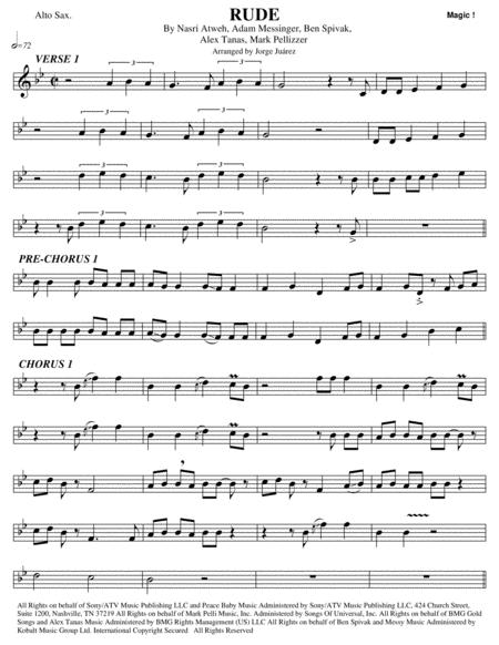 Free Sheet Music Rude Alto Sax