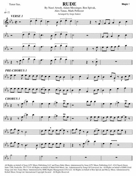 Free Sheet Music Rude Tenor Sax