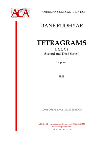Free Sheet Music Rudhyar Tetragrams 4 5 6 7 8 Second And Third Series