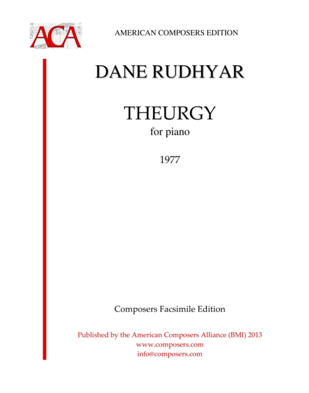 Free Sheet Music Rudhyar Theurgy