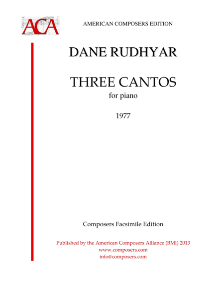 Free Sheet Music Rudhyar Three Cantos