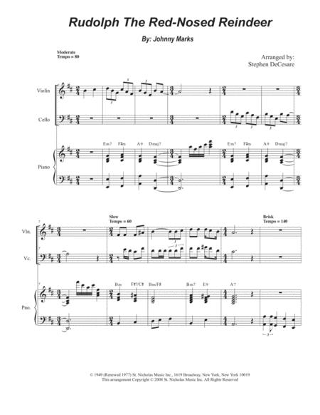 Rudolph The Red Nosed Reindeer Duet For Violin And Cello Sheet Music