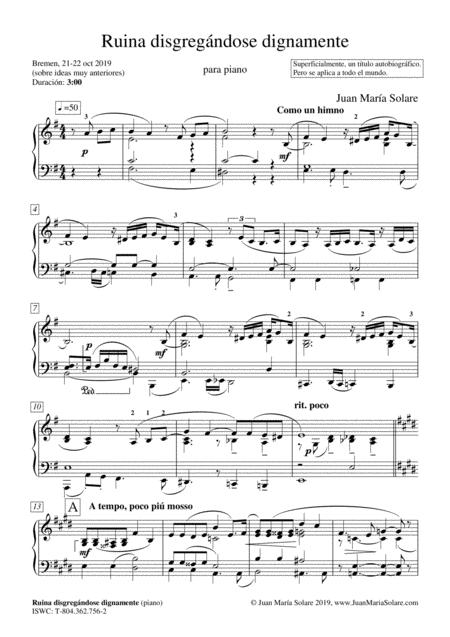 Ruina Disgregndose Dignamente Solo Piano Sheet Music