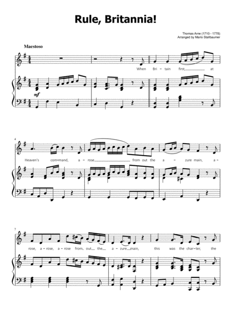 Rule Britannia Sheet Music