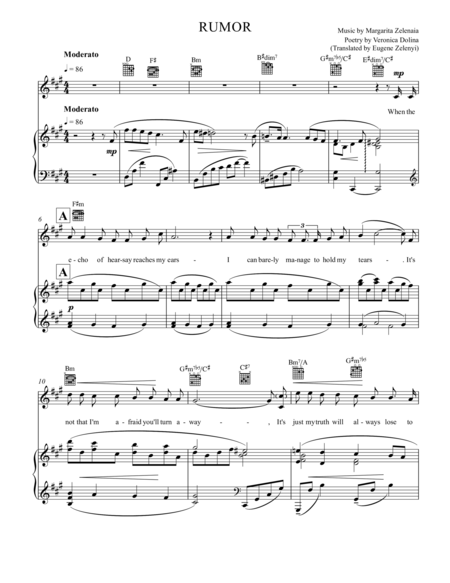 Free Sheet Music Rumor Art Song For Soprano And Piano