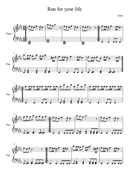 Free Sheet Music Run For Your Life